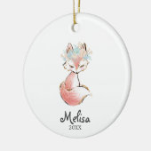 水彩キツネウッドランドオーナメントガール セラミックオーナメント (左)