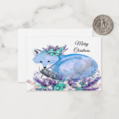 水彩キツネクリスマスカード ノートカード (正面/裏面インサイチュ)