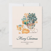 水彩キツネクリスマススリーズ非写真 シーズンカード (正面)