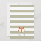水彩キツネネービーオレンジストライプ誕生日 招待状