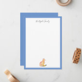 水彩キツネパーソナライズされた文房具 ノートカード (正面/裏面インサイチュ)