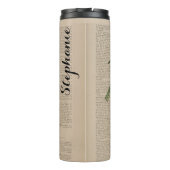 水彩キツネフローラのコレージパーソナライズされた名 タンブラー (裏面)