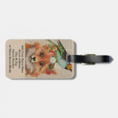 水彩キツネフローラのコレージパーソナライズされた名 ラゲッジタグ (裏面横)