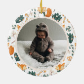 水彩キツネベビー初めてのクリスマス セラミックオーナメント (裏面)