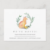 水彩キツネ新宅引っ越し案内 ポストカード (正面)