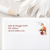 水彩キツネ野生動物自然美術 ラベル (インサイチュ)