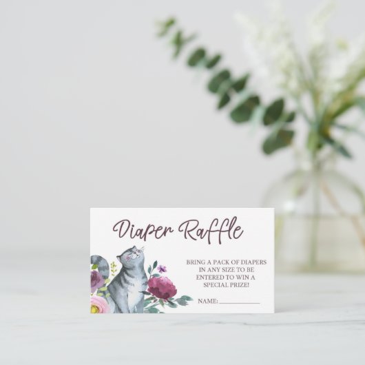 水彩キティ猫おむつラッフル エンクロージャーカード (スタンド正面)