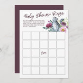 水彩キティ猫ベビーシャワービンゴゲーム 招待状 (正面/裏面)