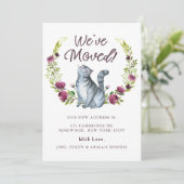 水彩キティ猫引っ越しました 招待状 (スタンド正面)