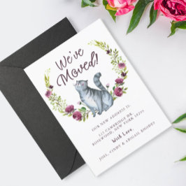 水彩キティ猫引っ越しました 招待状