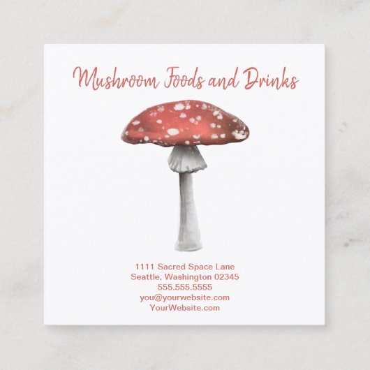 水彩キノコ角名刺 スクエア名刺 (裏面)