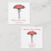 水彩キノコ角名刺 スクエア名刺 (正面/裏面)