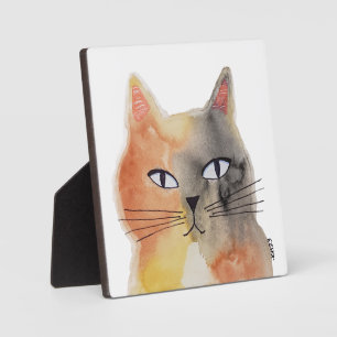 水彩キャットアートテーブルトッププラーク フォトプラーク