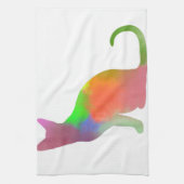 水彩キャットシルエット キッチンタオル (縦)