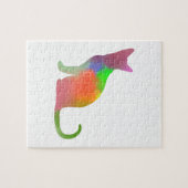 水彩キャットシルエット ジグソーパズル (横)