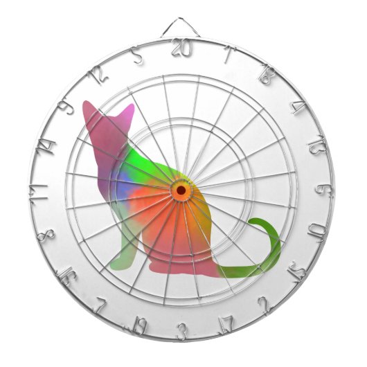 水彩キャットシルエット ダーツボード (正面)