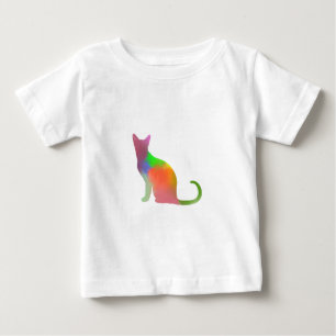 水彩キャットシルエット ベビーTシャツ