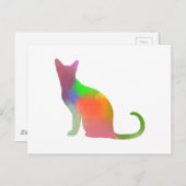 水彩キャットシルエット ポストカード (正面/裏面)