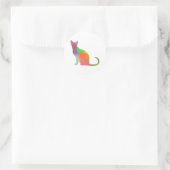 水彩キャットシルエット ラウンドシール (バッグ)