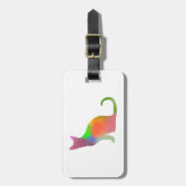 水彩キャットシルエット ラゲッジタグ (正面縦)