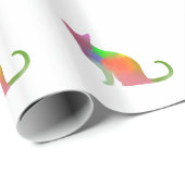 水彩キャットシルエット ラッピングペーパー (ロールコーナー)