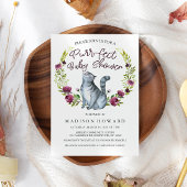 水彩キャットパーフェクトベビーシャワー 招待状