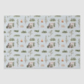 水彩キャビン森林シームレスパターン 薄葉紙 (正面)