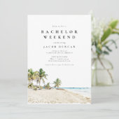 水彩キャンキャン メキシコ ビーチ トロピカル バチェラー 招待状 (スタンド正面)