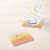 水彩キャンディコーン ハロウィン ウェディング スクエアペーパーコースター (インサイチュ)