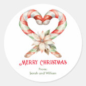 水彩キャンディハート ラウンドシール (正面)