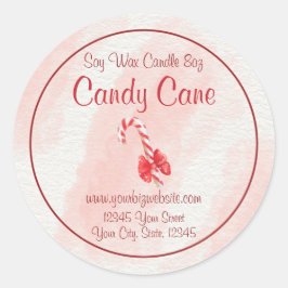 水彩キャンディーケーンキャンドルラベル ラウンドシール