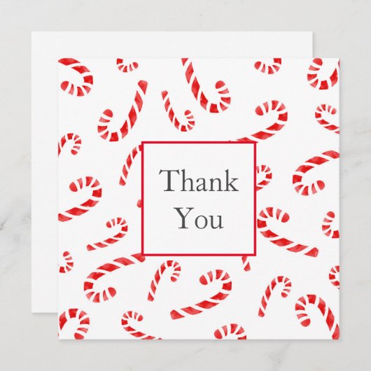 水彩キャンディーケーン模様 サンキューカード (正面/裏面)