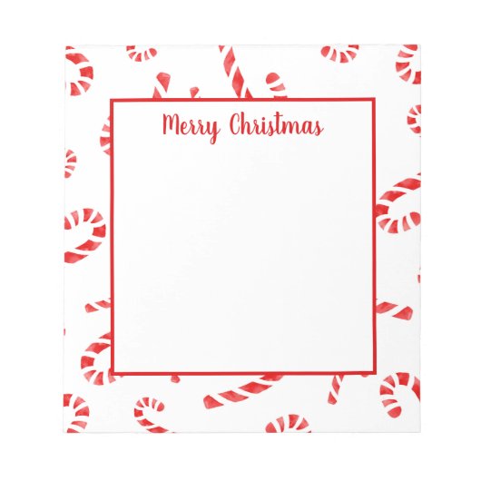 水彩キャンディーケーン模様 ノートパッド (正面)