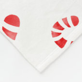 水彩キャンディーケーン模様 フリースブランケット (角)