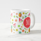 水彩キャンディー果実模様 ジャンボコーヒーマグカップ (正面右)