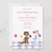 水彩キャンディ バースデーパーティー 招待状 (正面)