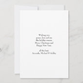 水彩キャンドルとポインセチアのクリスマス シーズンカード (裏面)