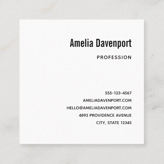 水彩キャンドルとポインセチアのクリスマス スクエア名刺 (裏面)