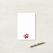 水彩キャンドルとポインセチアのクリスマス ポストイット (デスク上)