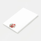 水彩キャンドルとポインセチアのクリスマス ポストイット (アングル)