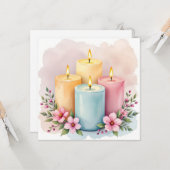 水彩キャンドルデザイン カード (正面/裏面インサイチュ)