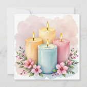 水彩キャンドルデザイン カード (正面)