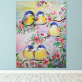 水彩キャンバス印刷の美しいスズメ キャンバスプリント (インサイチュ (ウッドフロア))