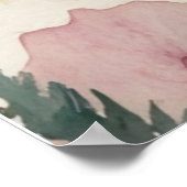 水彩キャンバス | 抽象芸術山樹木壁 ポスター (角)