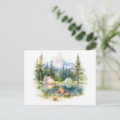 水彩キャンピングポストカード ポストカード (スタンド正面)