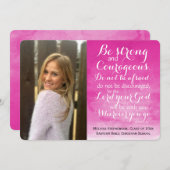 水彩キリスト教バイブルカスタム写真卒業 案内状 (正面/裏面)