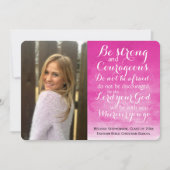 水彩キリスト教バイブルカスタム写真卒業 案内状 (正面)