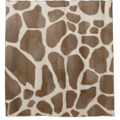 水彩キリンアニマルプリント模様 シャワーカーテン (正面)