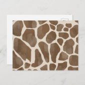 水彩キリンアニマルプリント模様 シーズンポストカード (正面/裏面)