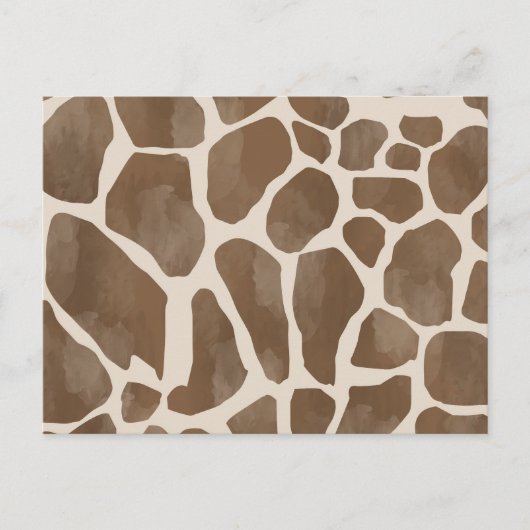 水彩キリンアニマルプリント模様 シーズンポストカード (正面)